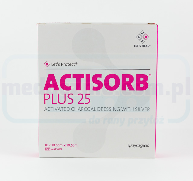 Actisorb Plus für infizierte Wunden 10,5* 10,5 cm 1St.