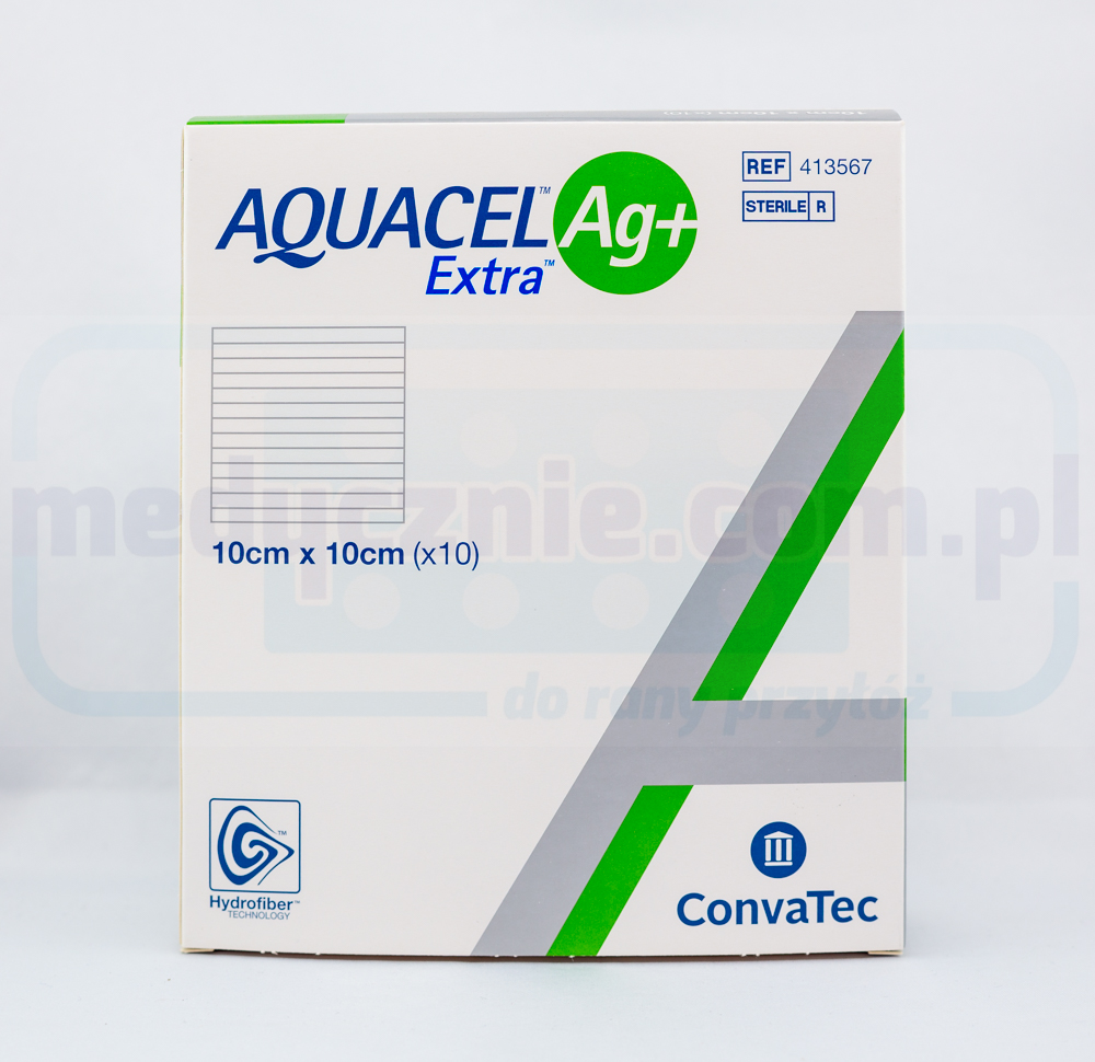 Aquacel Ag Plus Extra 10*10cm Verband mit Silber 1pc