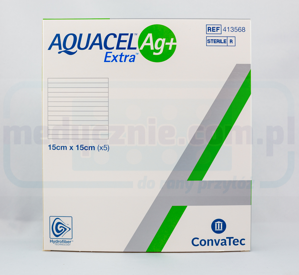 Aquacel Ag Plus Extra 15*15cm Verband mit Silber 1pc