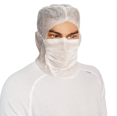 PP Astrokappe weiß Kappe mit Maske 2in 100 Stück