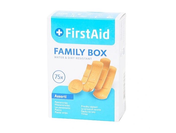 Pflasterset mit FIRST AID Family Box 50 Stück.