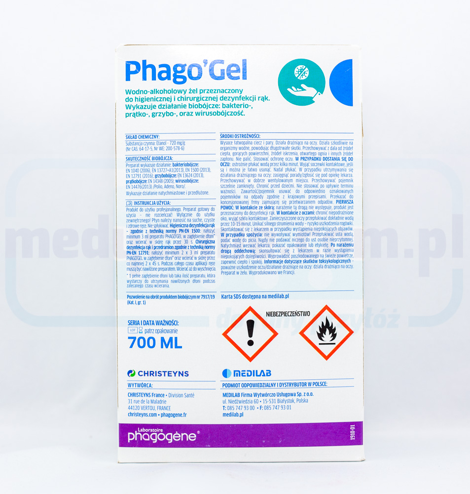 Phago Gel 700ml Sterisol-Gel für die hygienische und chirurgische Händedesinfektion