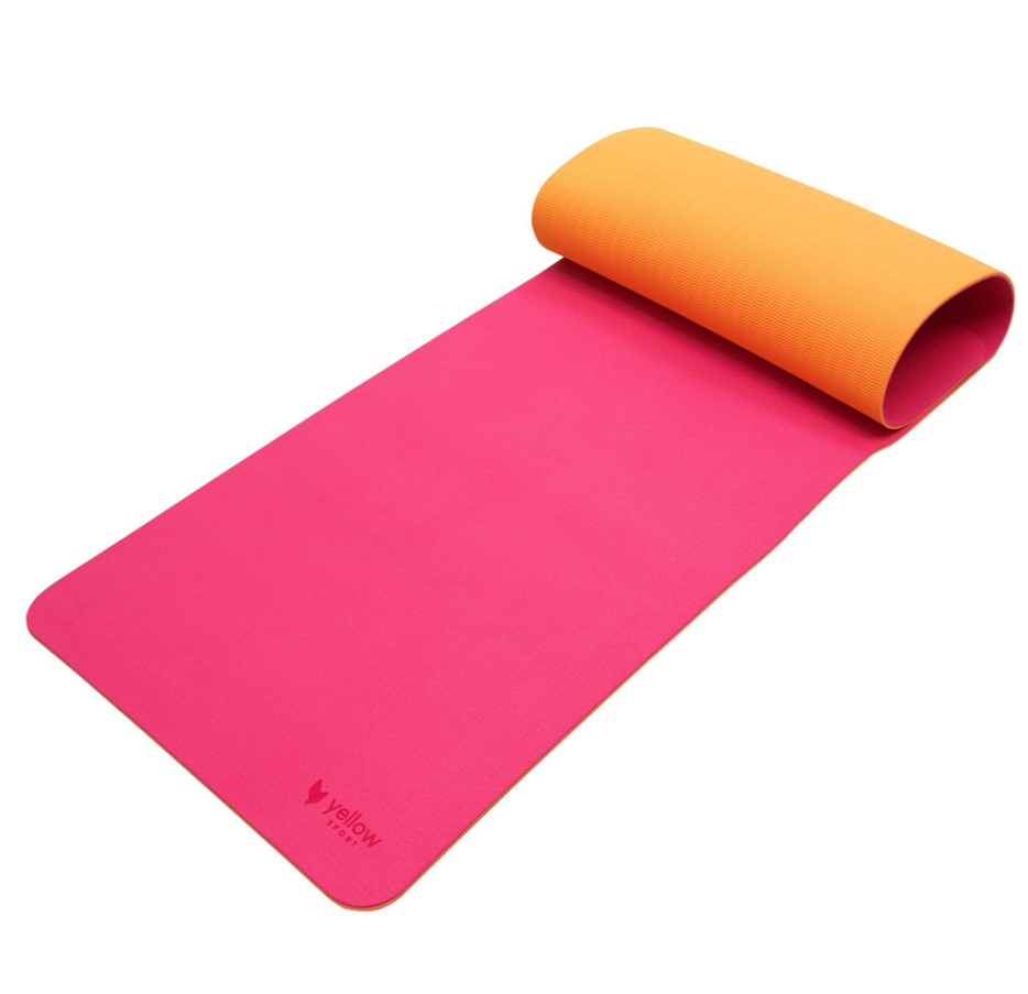 yellowMAT TPE Übungsmatte rosa-orange + Tasche