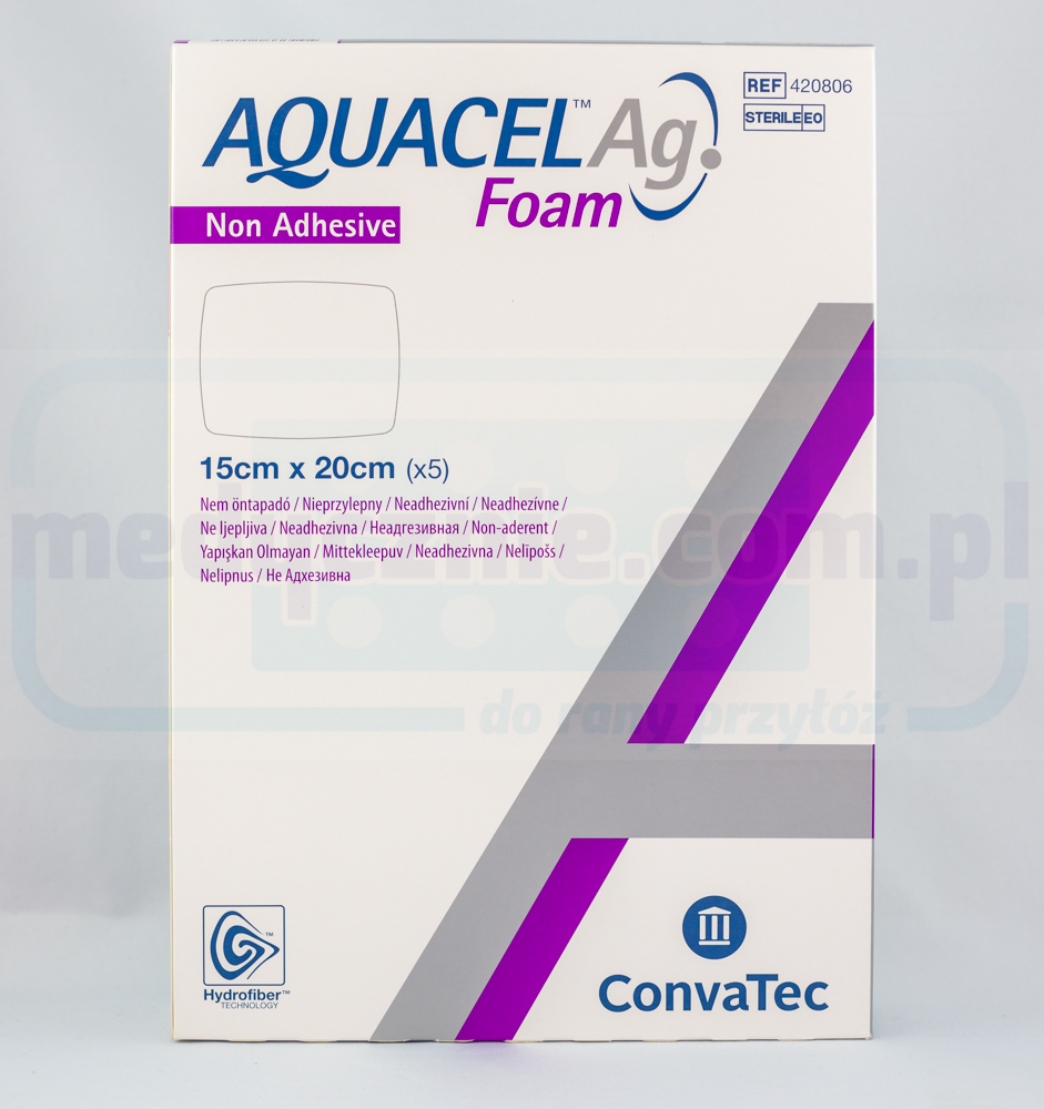 Aquacel Foam Ag Nicht klebend 15*20cm mehrschichtiger Schaumstoffverband 1Stk.