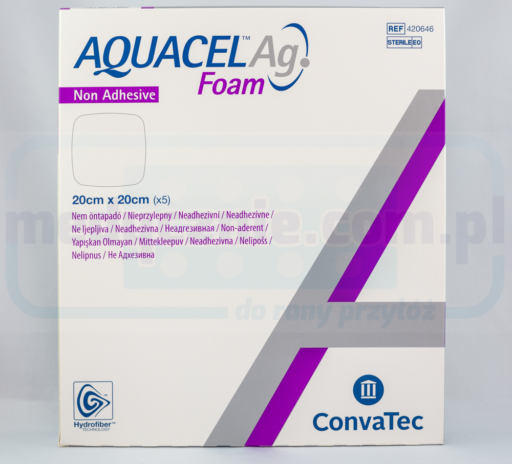 Aquacel Foam Ag Nicht klebend 20*20cm mehrschichtiger Schaumstoffverband 1Stk.