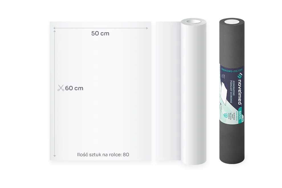 NOVELMED Unterlage 2x Seidenpapier 1x Folie 60cm x 50m schwarz