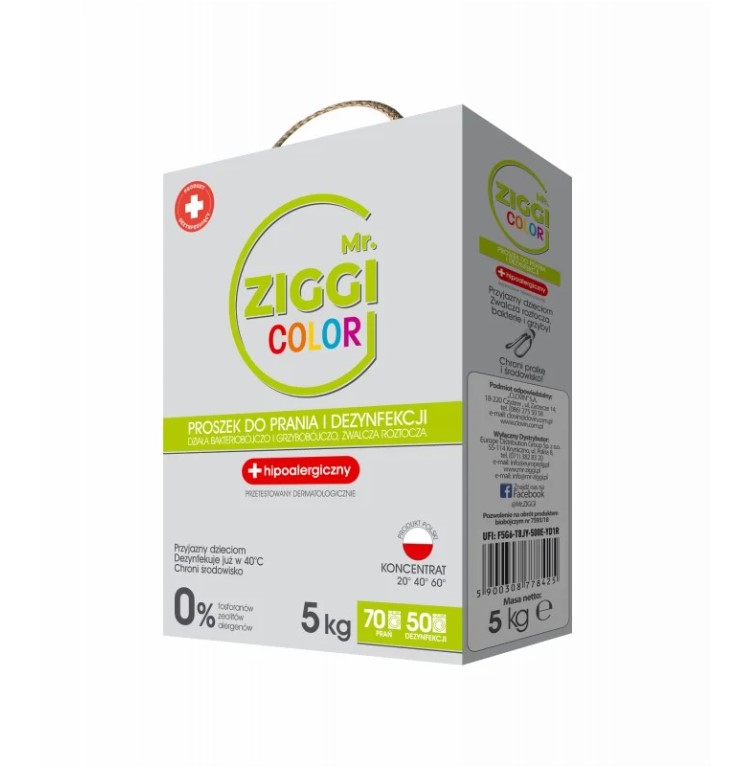 Ziggi 5kg Pulver zur Farbwäsche und Desinfektion