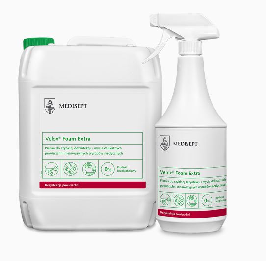 Velox Foam Extra 5L Schaum für die schnelle Desinfektion und Reinigung von empfindlichen Oberflächen