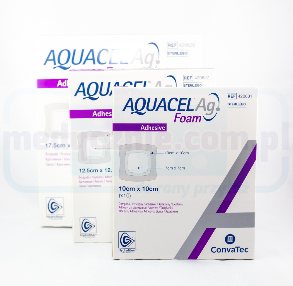 Aquacel Foam Ag Adhesive 12,5*12,5cm mehrschichtiger Schaumstoffverband 1Stk.