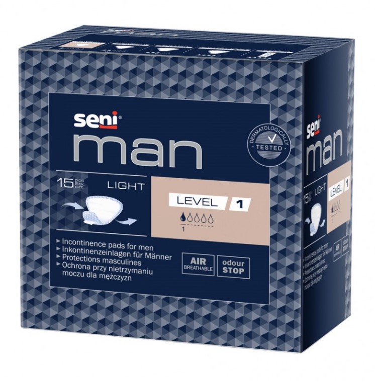 15Stück Seni Man Level 1 Leichte urologische Einlagen für Männer