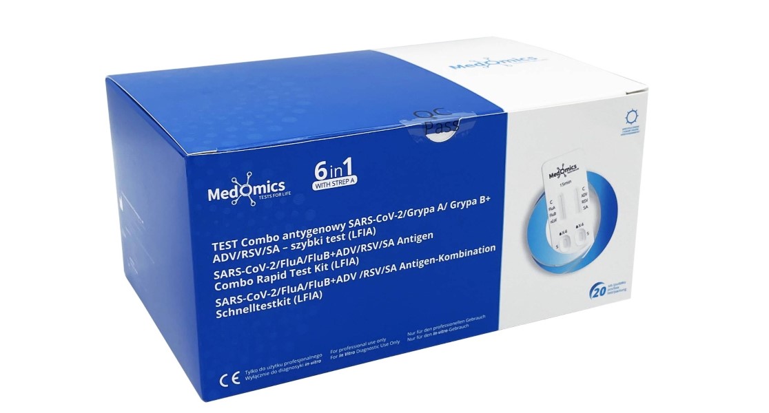 COMBO Antigentest 20 Stück SARS-CoV-2/Influenza A/Influenza B+ADV/RSV/SA
