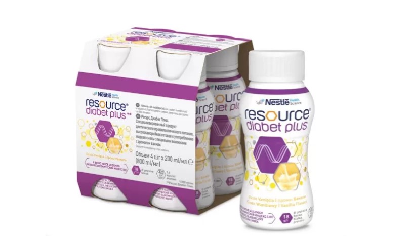 Ressource Diabet Plus 4x200ml Vanillegeschmack