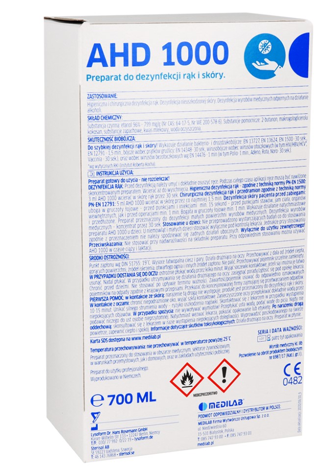AHD 1000 700ml stersol Händedesinfektion