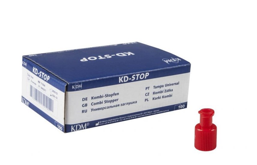 Stopfen für Luer-Lock Spritzen steril COMBI rot 100St.