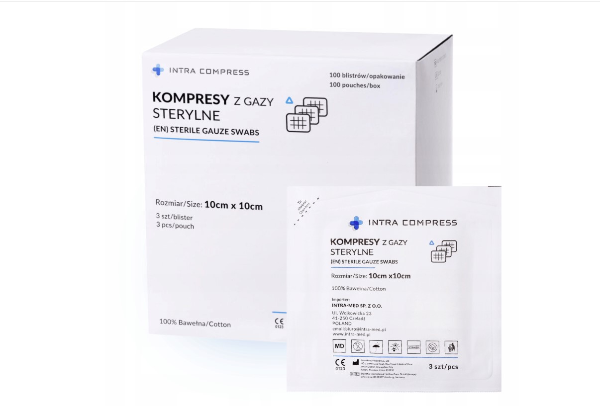 Sterile Gas-Kompresse 10*10cm a'3pc-100pcs 17N 8W – Bild 2