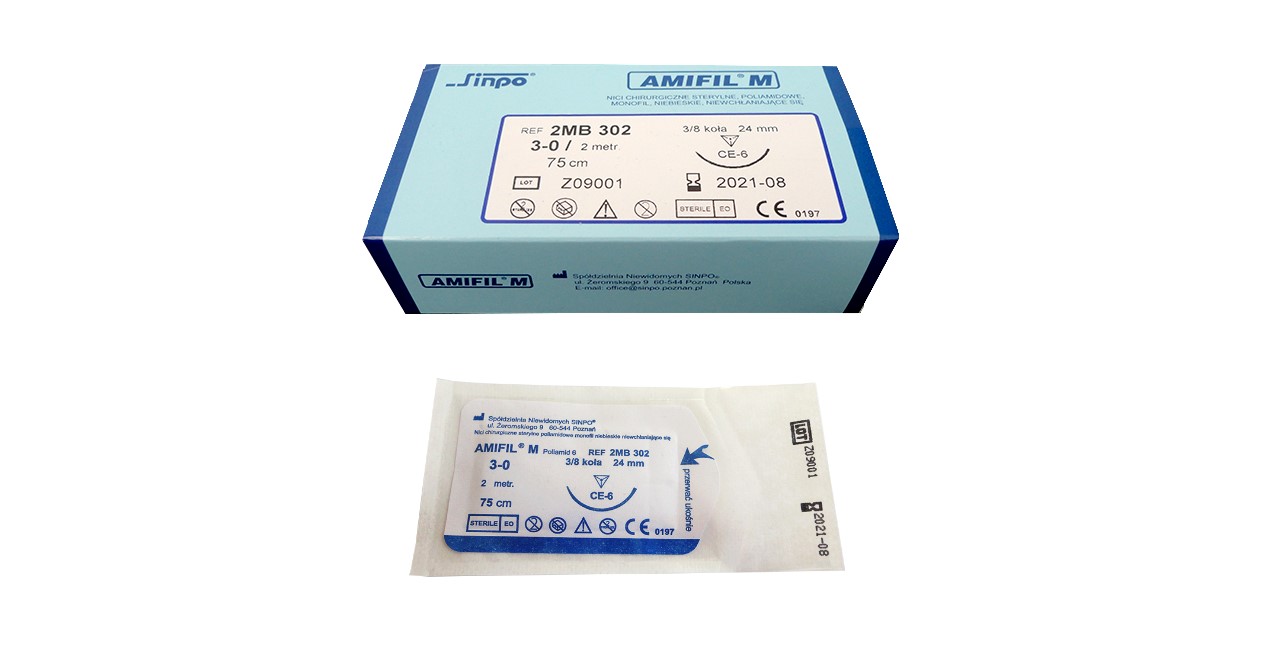 Amfil nicht resorbierbarer chirurgischer Faden 4/0 75cm dreieckig 3/8 Kreis 24mm 1St.