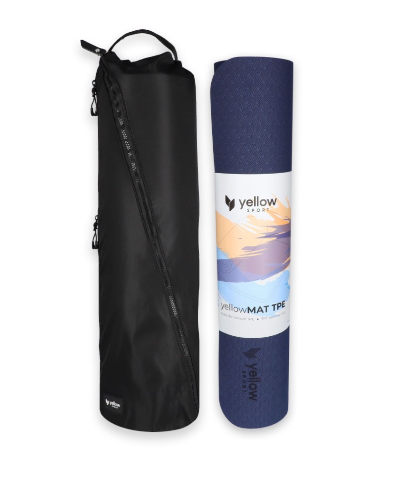 yellowMAT TPE Trainingsmatte blau - navy + Tasche – Bild 2