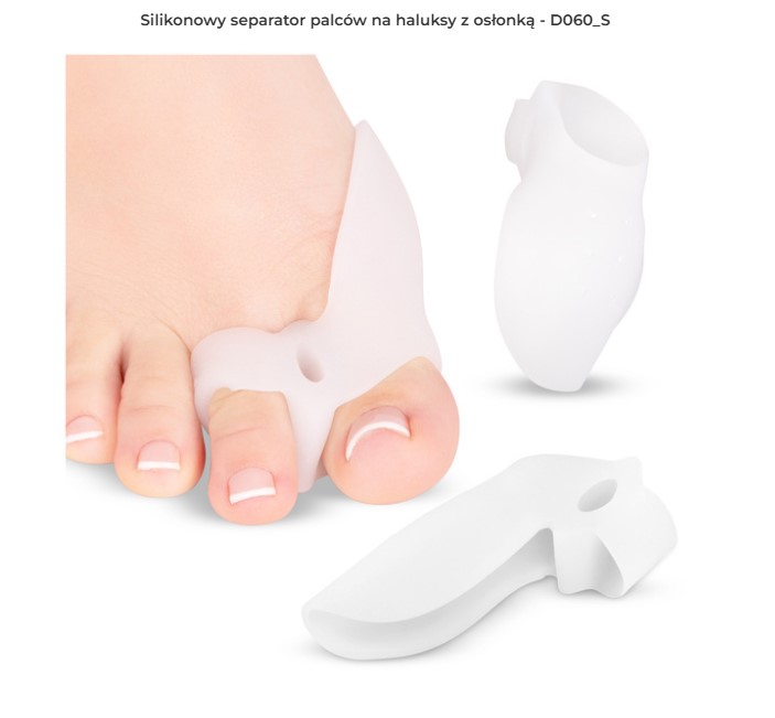 Hallux valgus - Separator D060 1 Stück Zehentrenner aus Silikon für Hallux valgus mit Überzug