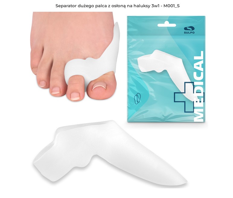 Hallux - M001_SA 1pc Großzehenseparator mit 3in1 Hallux-Überzug
