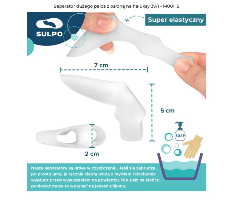 Hallux - M001_SA 1pc Großzehenseparator mit 3in1 Hallux-Überzug – Bild 2