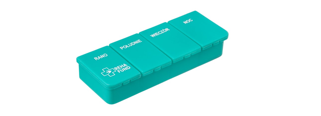 Medikamentenbehälter mit vier Kammern für 1 Tag