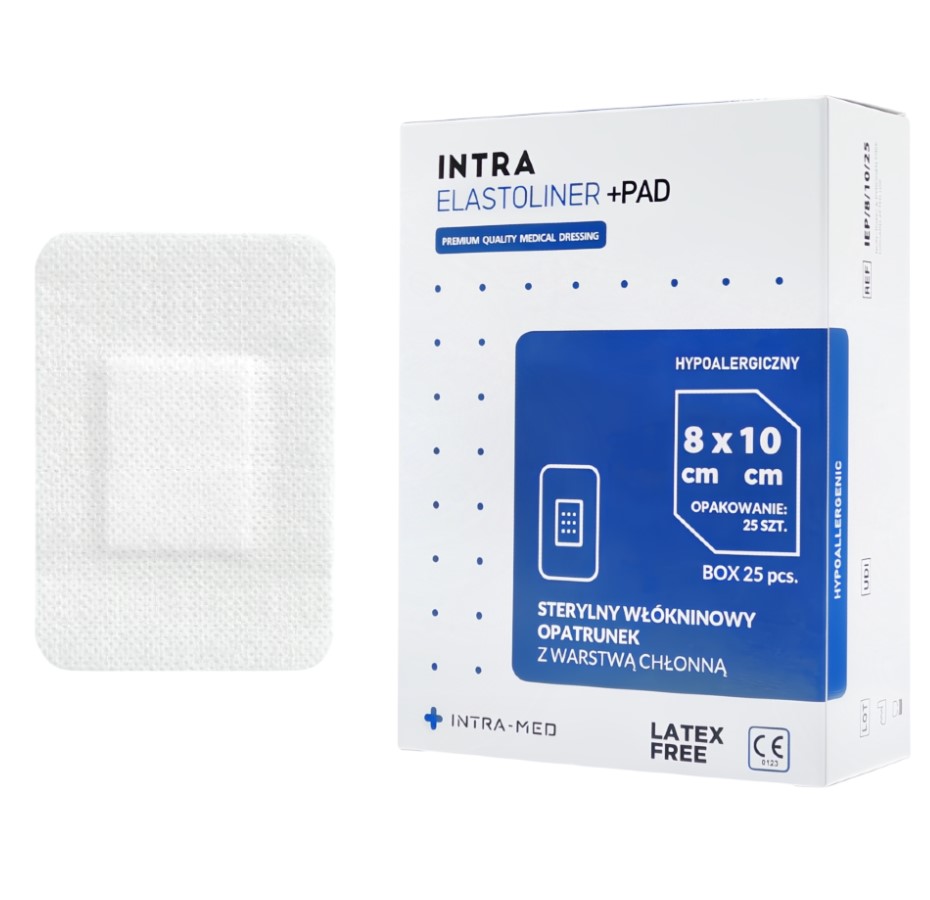 Verband mit Saugeinlage ELASTOLINER+PAD 8cm x 10cm 25Stk.