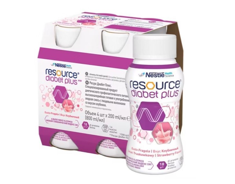 Ressource Diabet Plus 4x200ml Erdbeergeschmack