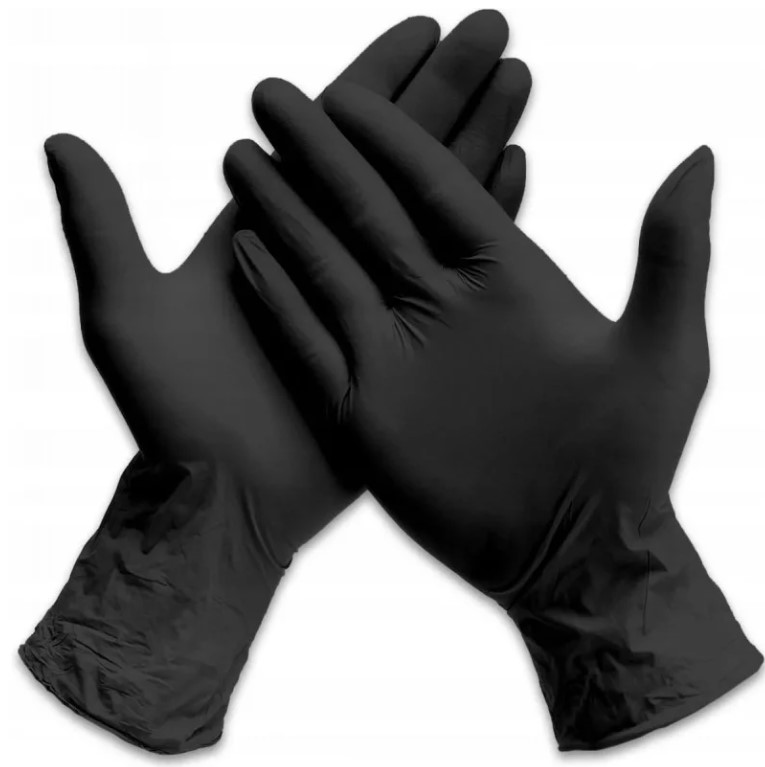 Schwarz L 100Stk. puderfreie Nitrilhandschuhe