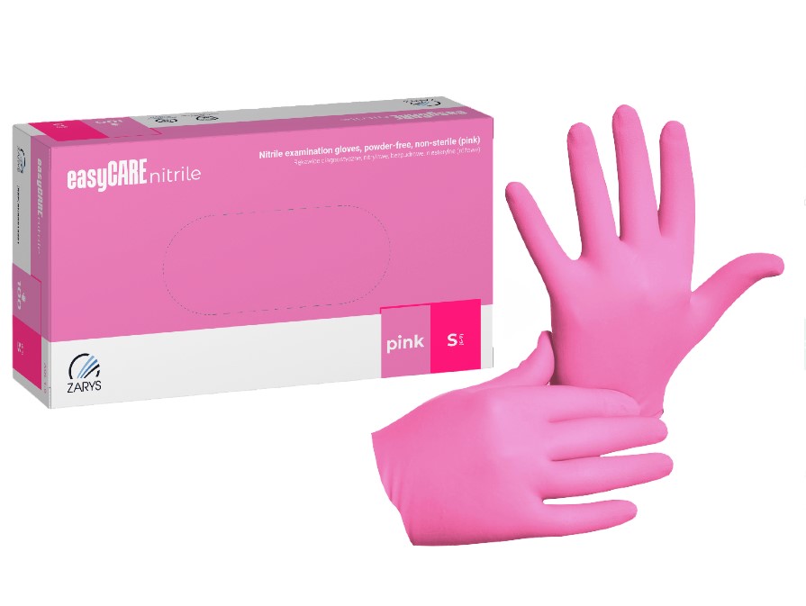 Rosa S 100Stück puderfreie Nitrilhandschuhe EasyCare
