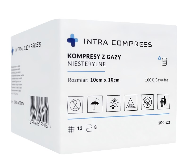 Unsterile Gas-Kompresse 10*10cm 100Stück 13N 8W