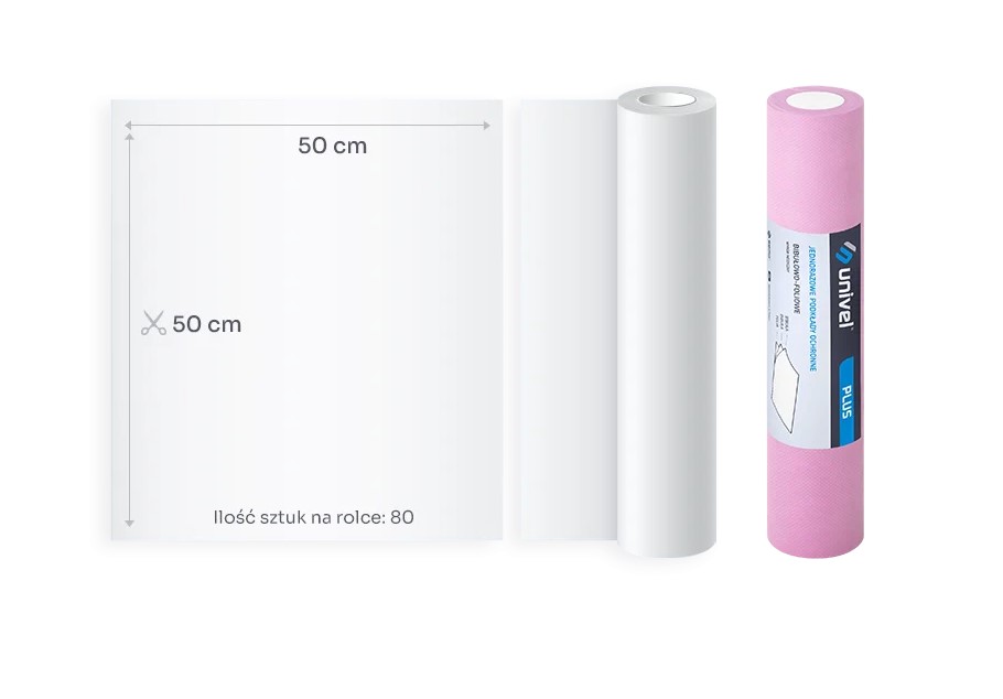 UNIVEL PLUS Unterlage 2x Seidenpapier 1x Folie 50cm x 50m Rosa