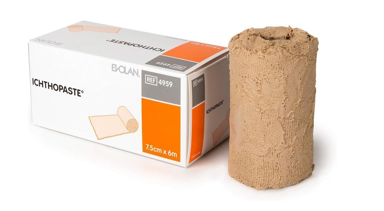 Ichthopaste 7,6cm x 6m Bandage mit Zinkoxid und Ichthyol