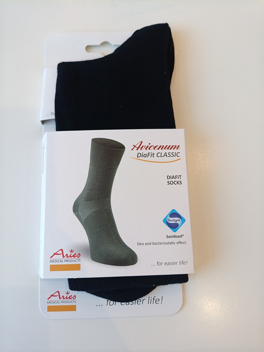 Avicenum DiaFit CLASSIC Größe 36-39 Paar 9999 schwarze Diabetikersocken
