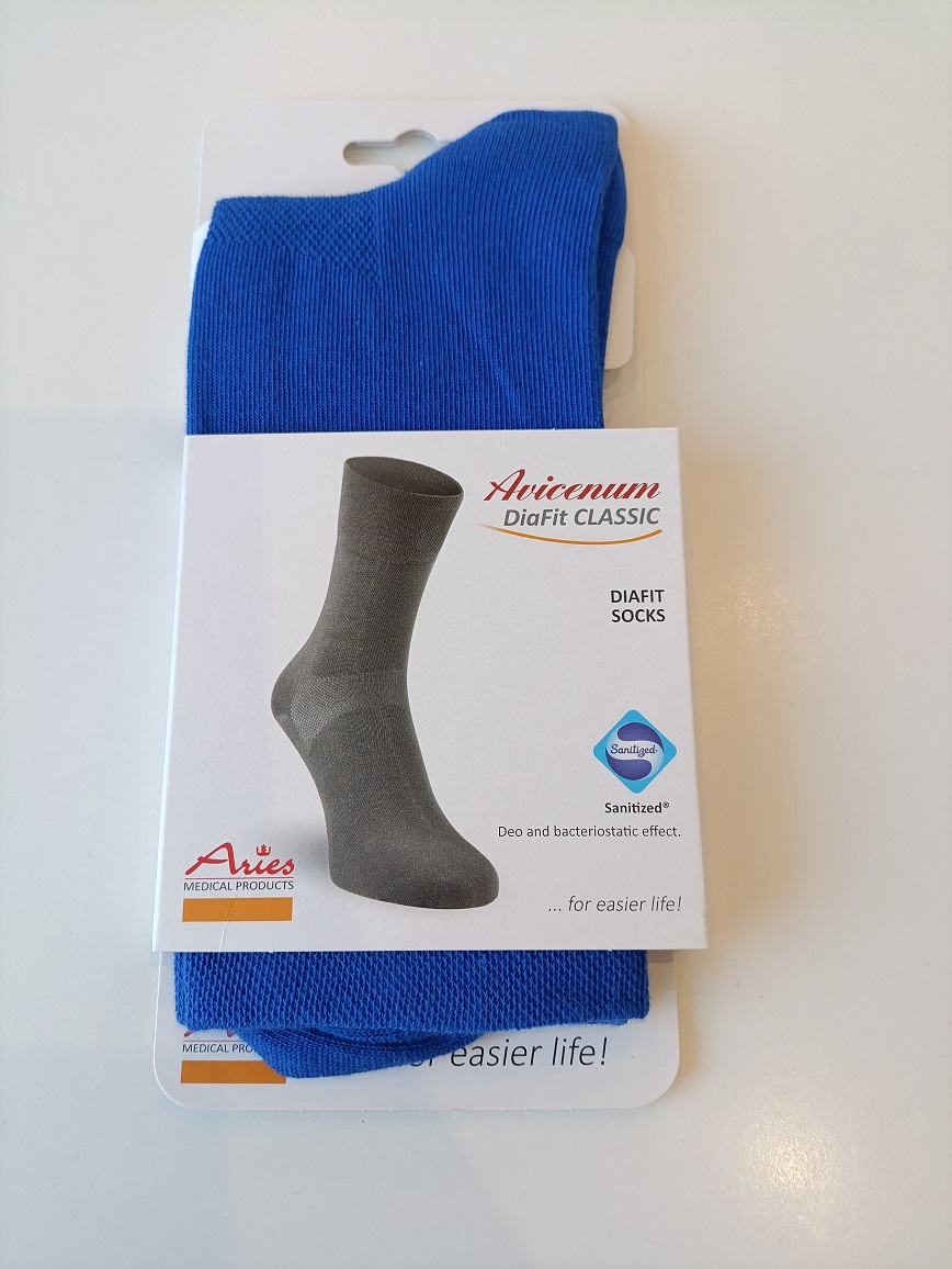 Avicenum DiaFit CLASSIC Größe 44-47 Paar 5050 blaue Diabetikersocken