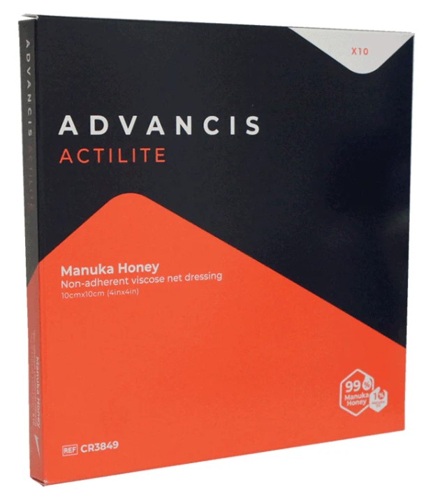 Actilite 10*10cm Netzverband mit Manuka Honig 1St.