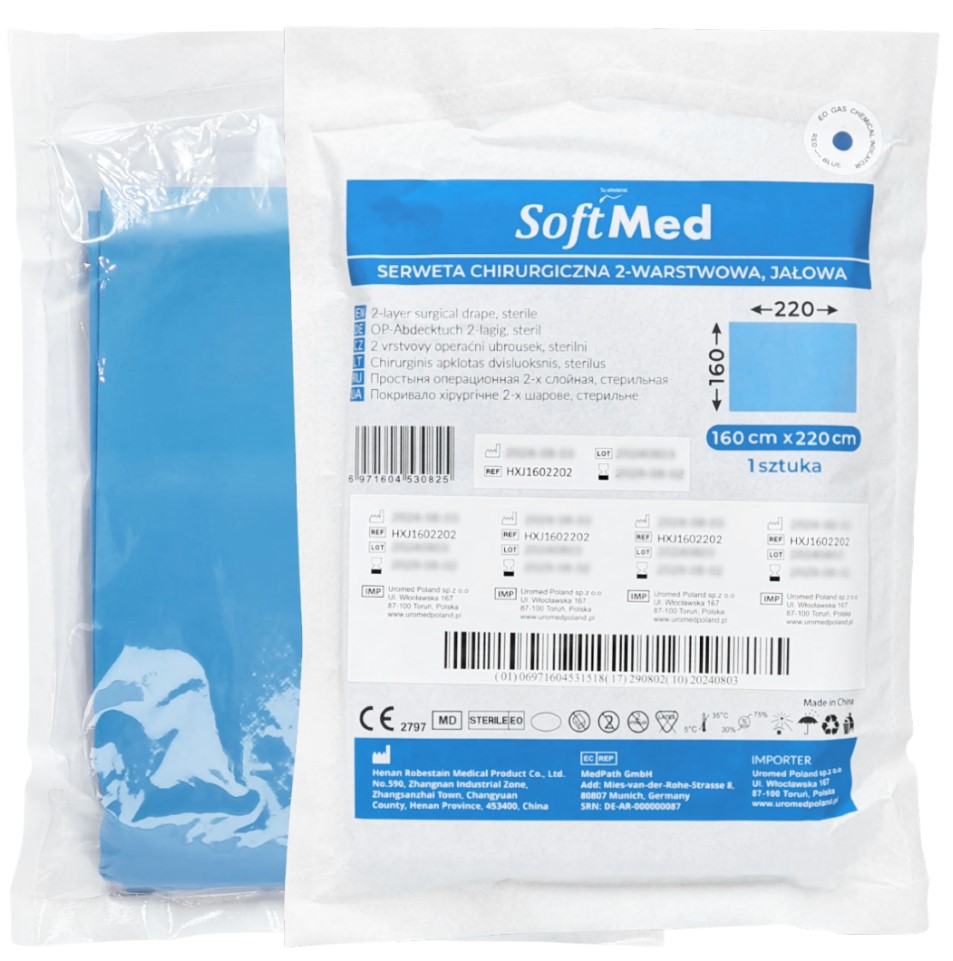 SoftMed steriles Abdecktuch 220x160 cm 2-lagig 1St.