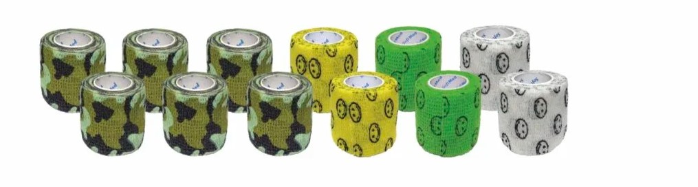 Kohäsives Band 2.5cm*4.5m 1St. smile grün elastisch, selbstklebend