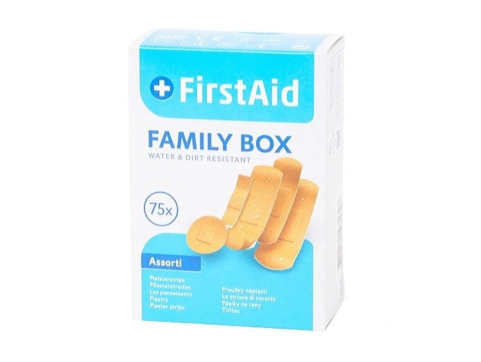 Pflasterset mit FIRST AID Family Box 75tlg.