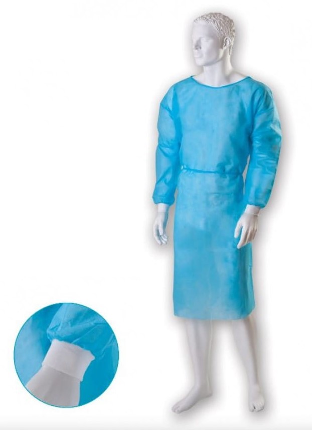 Vliesstoffschürze mit Manschette 20g Größe XL 1St. blau