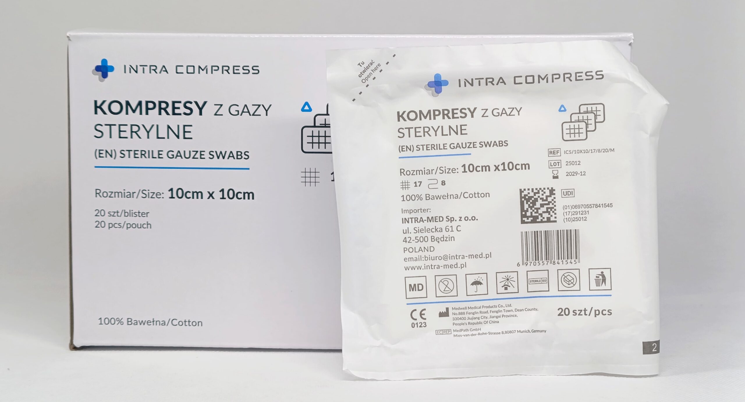 Sterile Gas-Kompresse 10*10cm 20Stück Blister 17N 8W