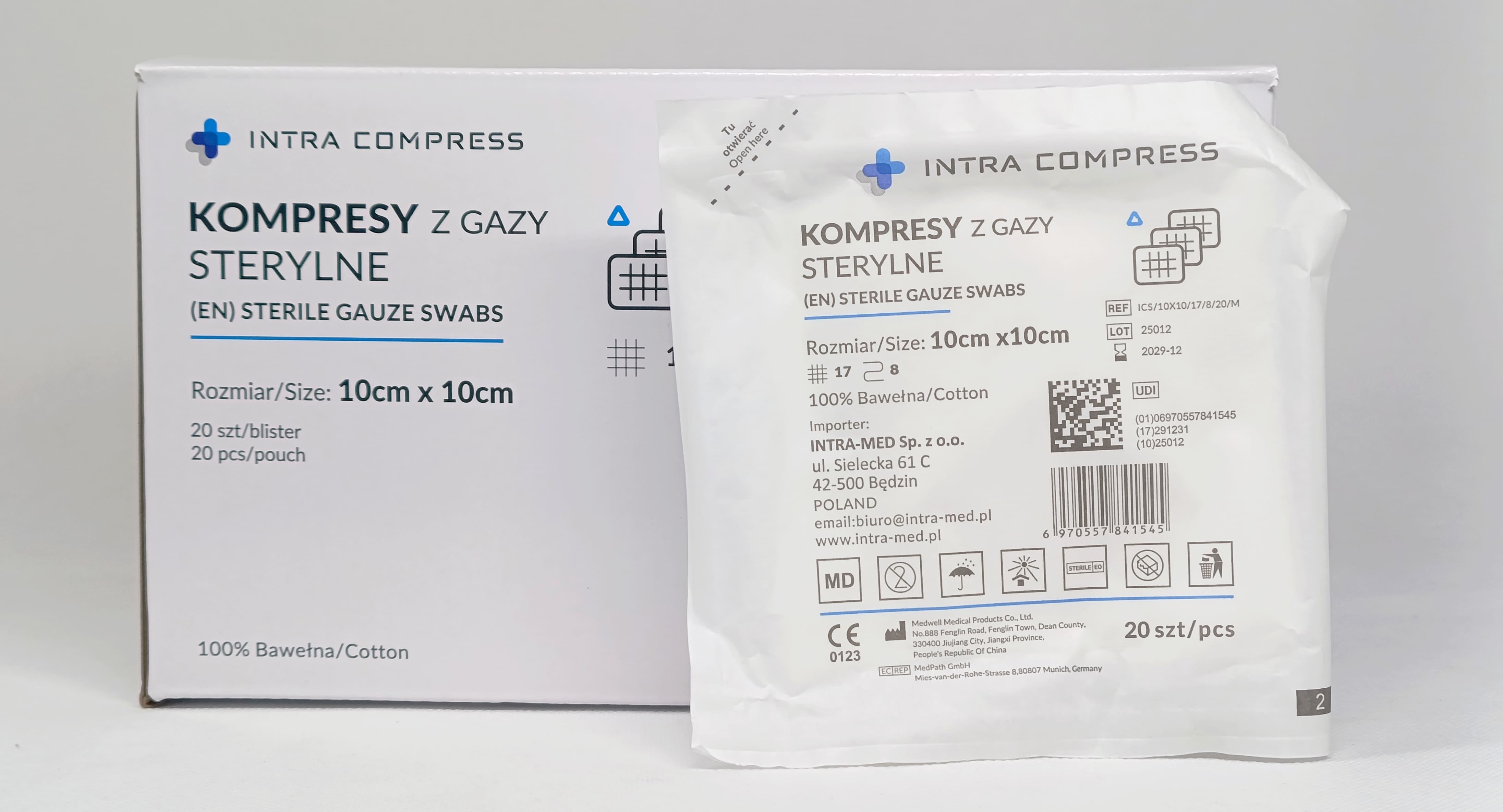 Sterile Gas-Kompresse 10*10cm 20Stück Blister 17N 8W