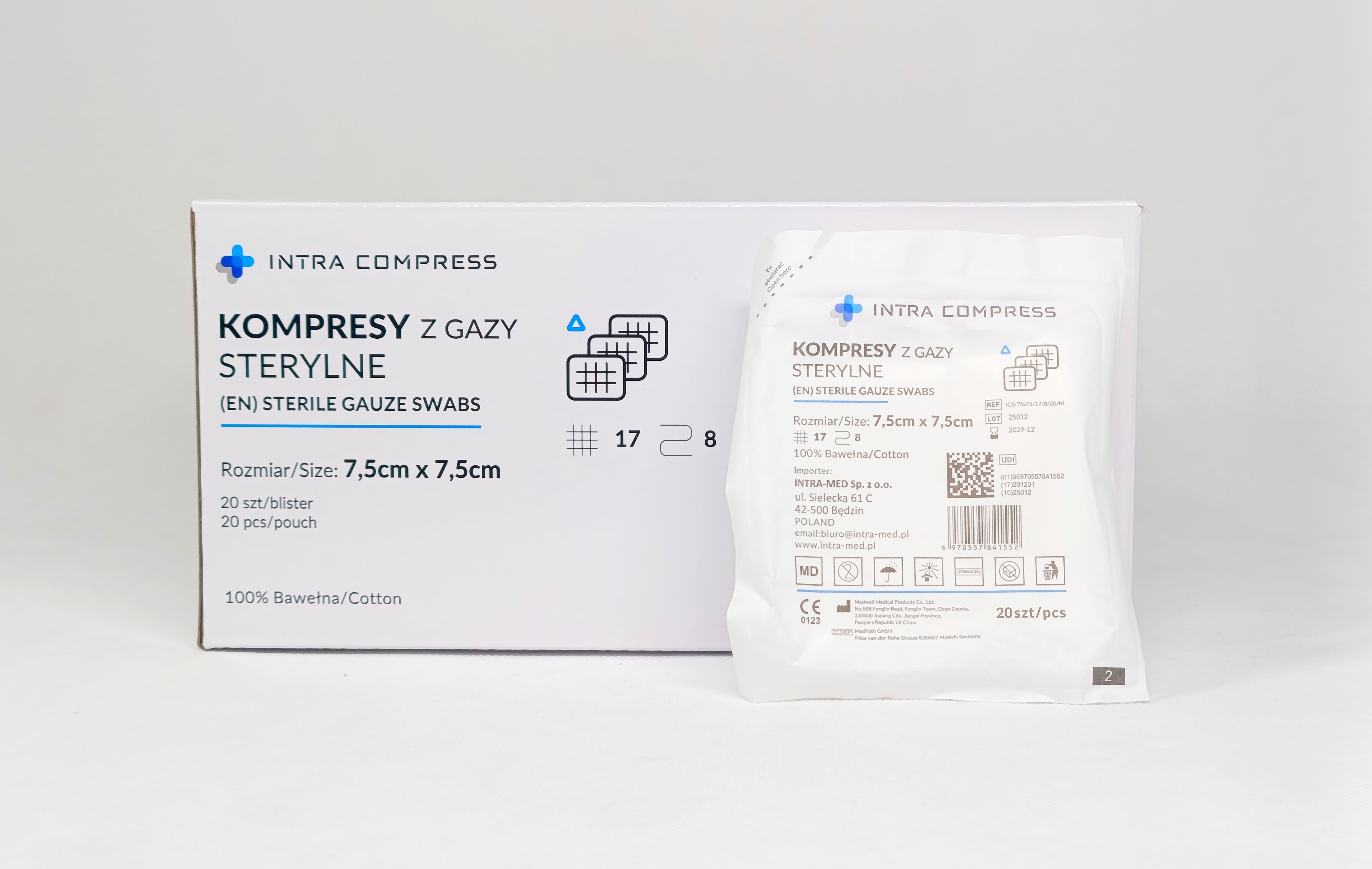 Sterile Gas-Kompresse 7.5*7.5cm 20St. Blister 17N 8W