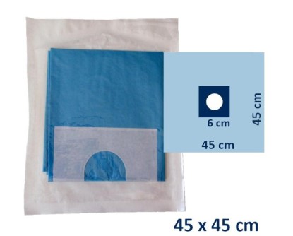 Steriles Abdecktuch ALPHAtex REF AT-NFFA-S 1 45 *45cm mit zentralem 6cm Klebeloch 1 St.