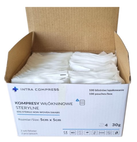 Sterile Vliesstoffkompresse 4W 5*5cm 2St. Blister 100St.