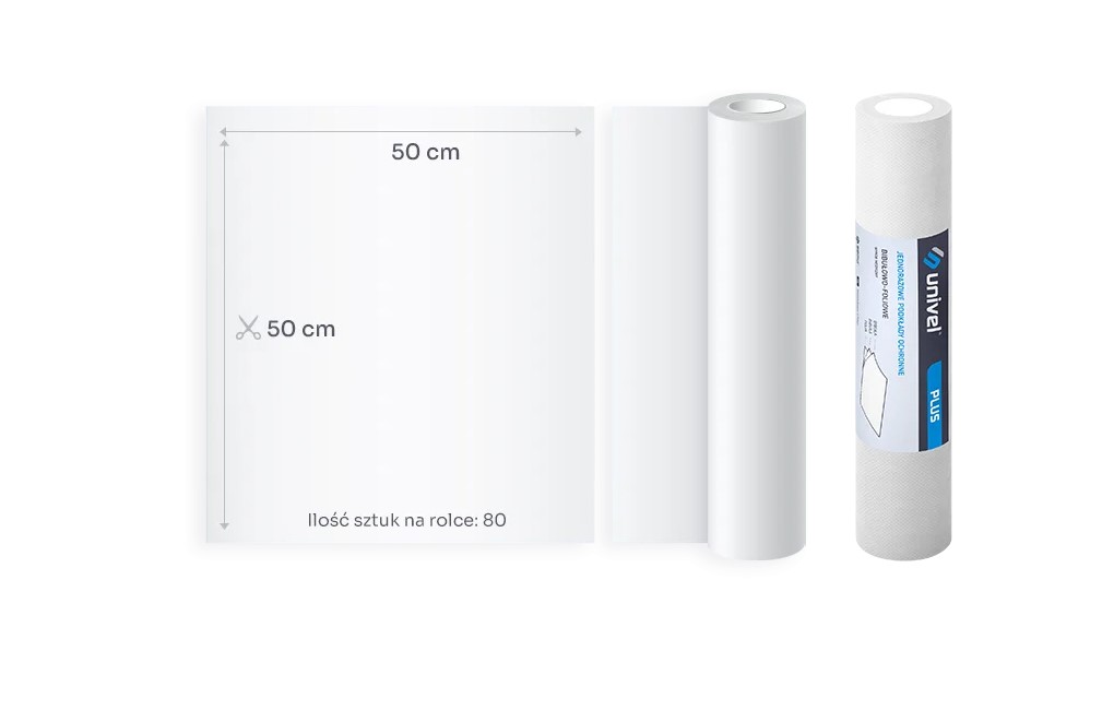 UNIVEL PLUS Unterlage 2x Seidenpapier 1x Folie 50cm x 50m Weiß