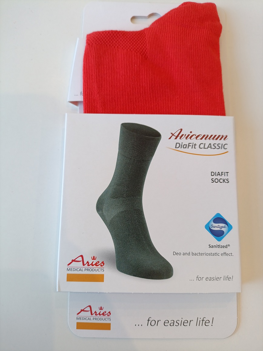 Avicenum DiaFit CLASSIC Größe 36-39 Paar 3030 rote Diabetikersocken