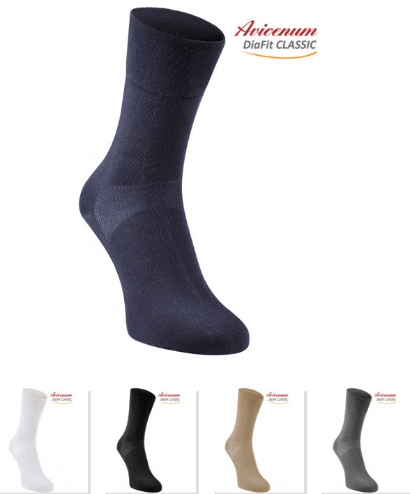Avicenum DiaFit CLASSIC Größe 41-44 Paar 9999 schwarze Diabetikersocken