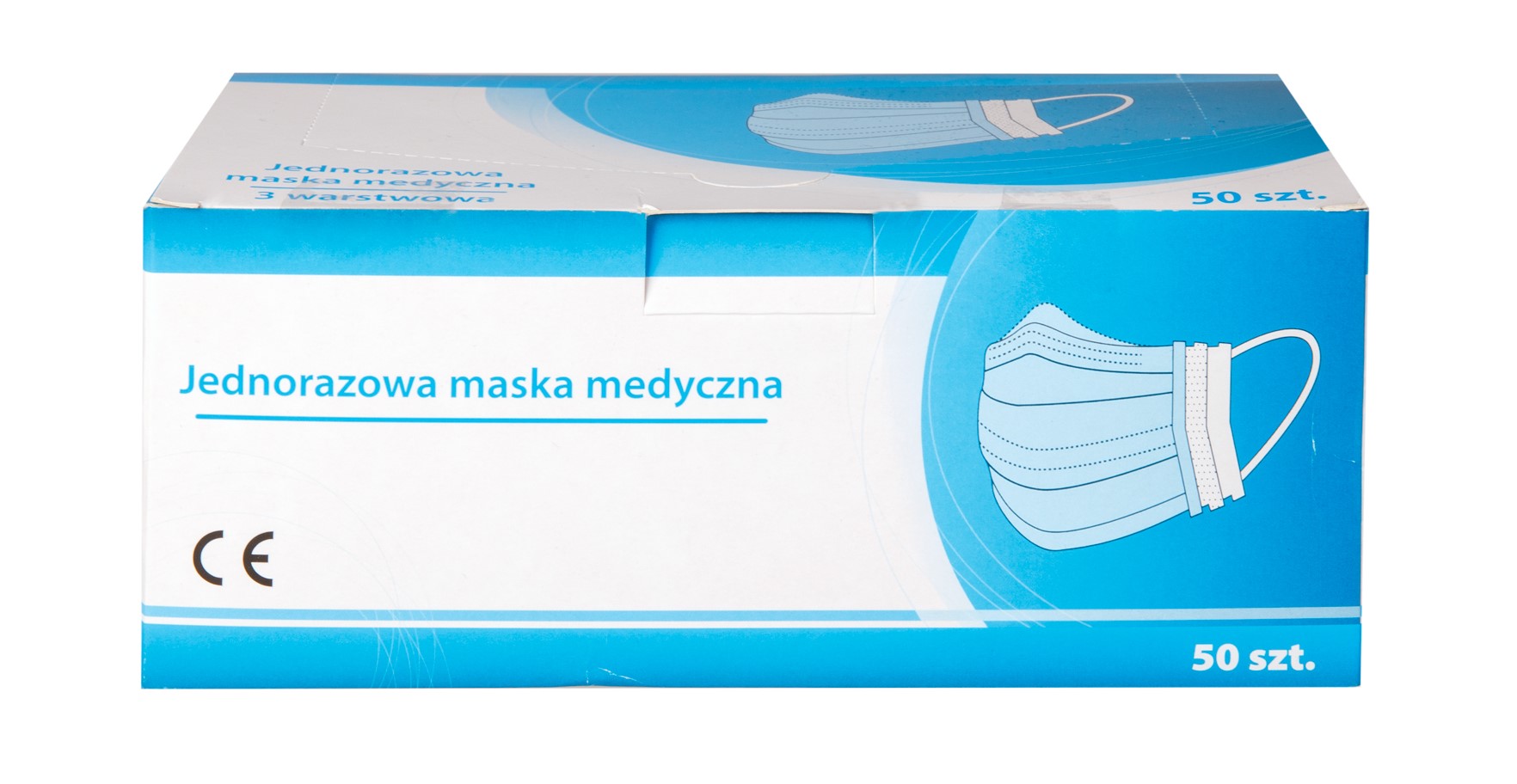 Schwarze chirurgische Maske Typ II 50 Stück medizinisch, dreilagig, auf Gummiband – Bild 2