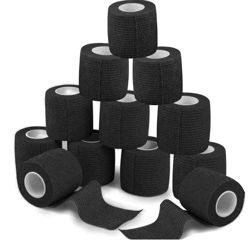 Zusammenklebendes Band 5 cm x 4,5 m, 12-teiliges Set, einfarbig, schwarz – Bild 2