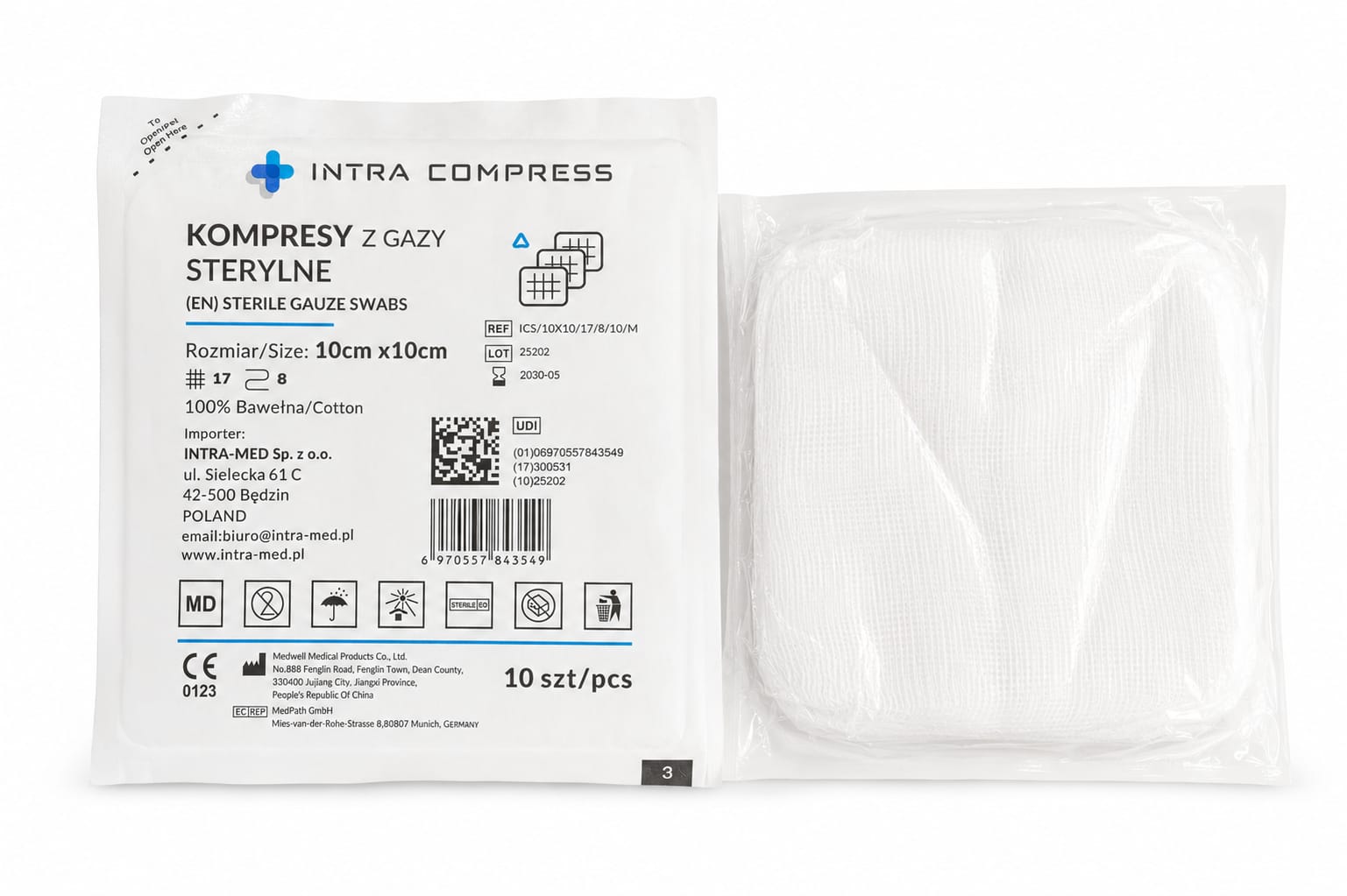 Sterile Gas-Kompresse 7,5*7,5 cm 3St. Blister 17N 8W (Kopia) (Kopia)